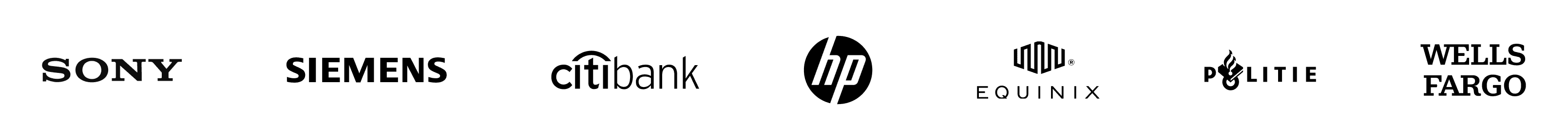 Sony, Siemens, Citibank, Xiaomi, HP, Equinix, Elite and Wells Fargo